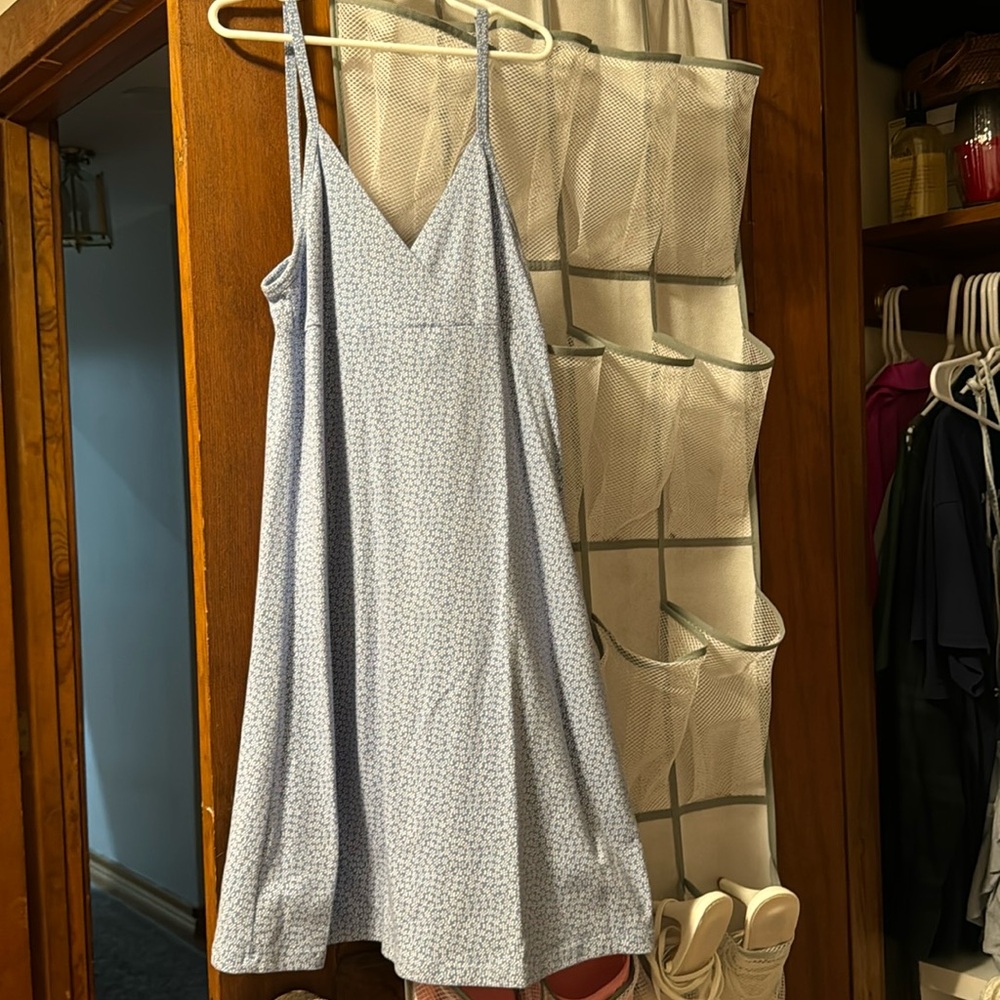 Blue and White Floral Brandy Melville Mini Dress